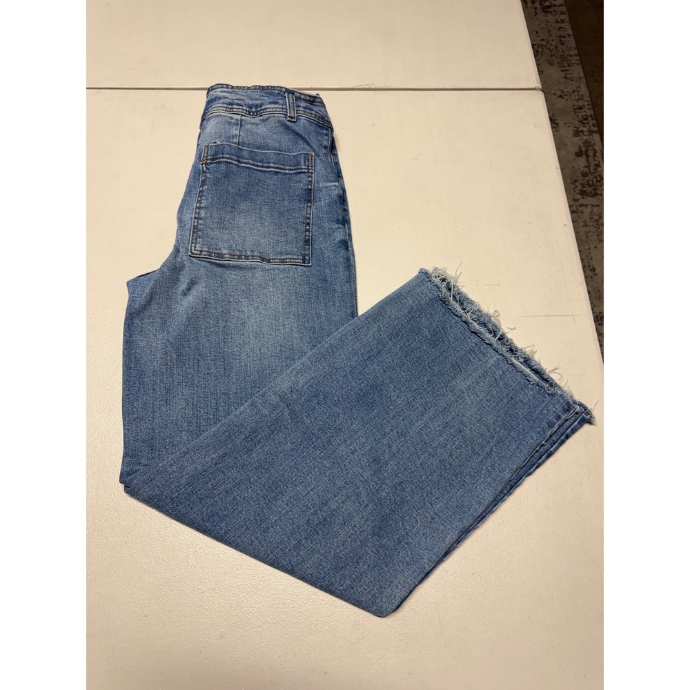 OAT NEW YORK FLARE WIDE LEG WOMENS DISTRESSED JEANS SIZE 8/29